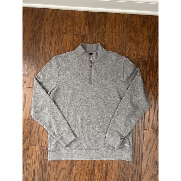 Ted Baker London Sweater Mens Size 3 US Small Gray 1/4 Zip Pullover Stretch CO41 - Picture 3 of 7